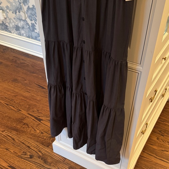 NWT Brochu Walker Havava Maxi Dress - Soft Black Puff-Sleeve Shirt Dress - Picture 2 of 5